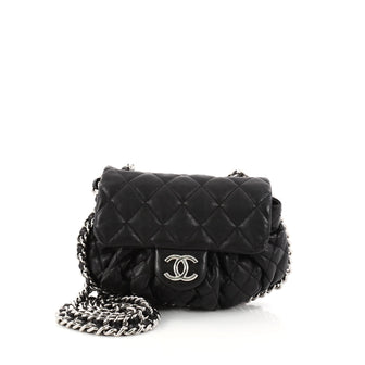 Chanel Chain Around Flap Bag Quilted Leather Small Black 2992001