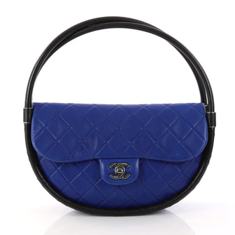 Chanel Hula Hoop Bag Quilted Lambskin Small Blue 2992501