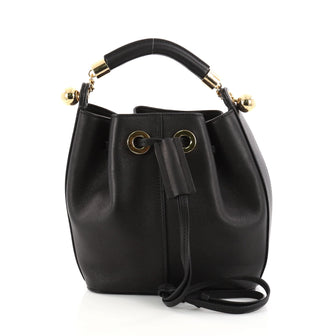 Chloe Gala Bucket Bag Leather Small Black 2993201