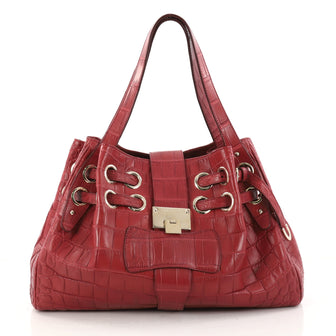 Jimmy Choo Ramona Hobo Crocodile Red 2996201