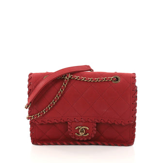 Chanel Happy Stitch Flap Bag Quilted Velvet Calfskin Small