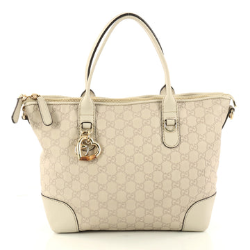 Gucci Heart Bit Zip Tote Guccissima Leather Medium Neutral 2997101