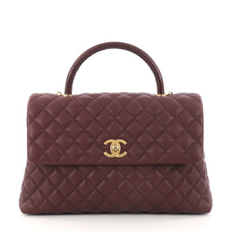 Chanel Coco Top Handle Bag Quilted Caviar Medium Red 2998301
