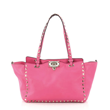 Valentino Rockstud Tote Soft Leather Small Pink 2999602