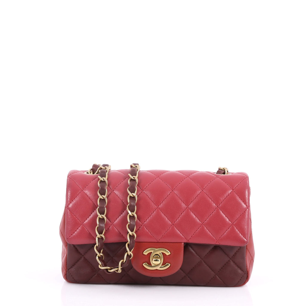 Buy Chanel Tricolor Classic Single Flap Bag Quilted Lambskin 3000402