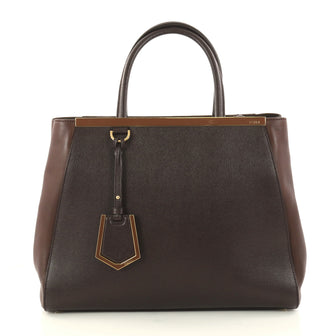 Fendi 2Jours Handbag Leather Medium Brown 3002503
