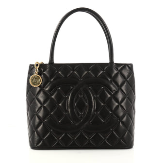 Chanel Medallion Tote Quilted Lambskin Black 3004502