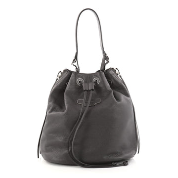 Balenciaga Papier Plate Bucket Bag Leather Small Gray 3004701