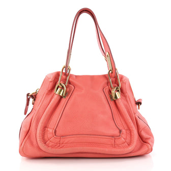 Chloe Paraty Top Handle Bag Leather Small Pink 3004901