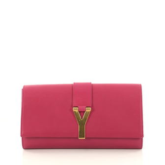 Saint Laurent Chyc Clutch Leather Pink 3006301