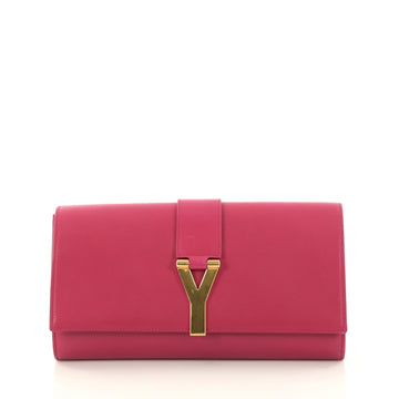 Saint Laurent Chyc Clutch Leather Pink 3006301