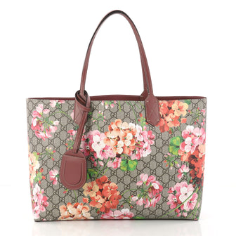 Gucci Reversible Tote Blooms GG Print Leather Medium Purple 3006401