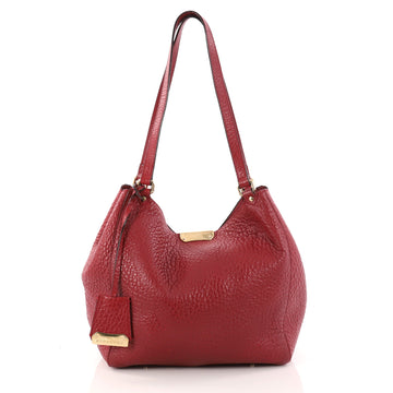 Burberry Canterbury Tote Embossed Check Leather Small Red 3007307