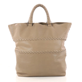 Bottega Veneta Shopping Tote Leather with Intrecciato 3010003