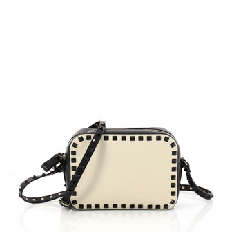 Valentino Rockstud Leather Crossbody Bag - Neutrals Crossbody Bags