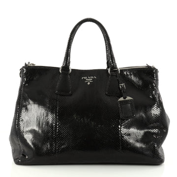 Prada Double Zip Lux Tote Python Large Black 3010301