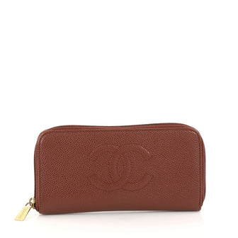 Chanel Timeless CC Zipped Wallet Caviar Long Brown 3010407