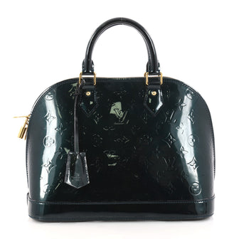 Louis Vuitton Alma Handbag Monogram Vernis GM Green 3011001