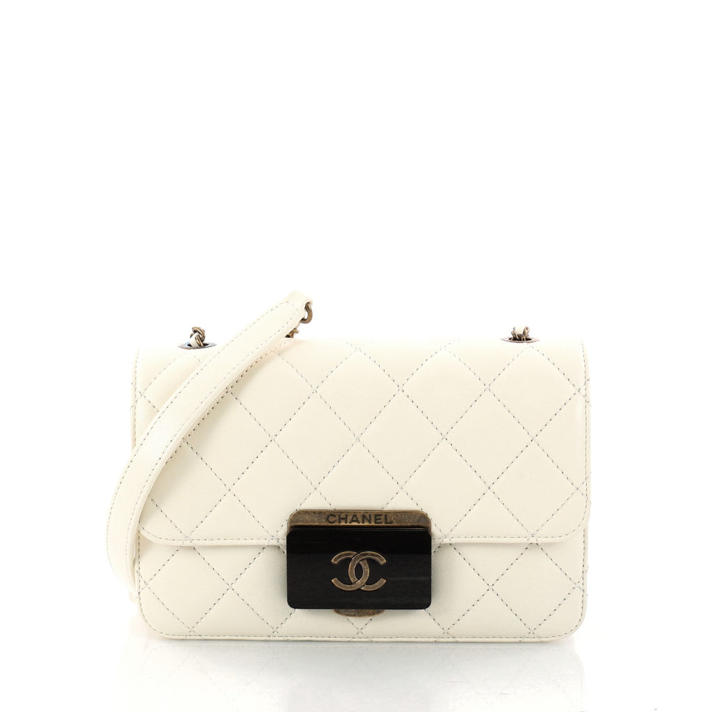 Buy Chanel Beauty Lock Flap Bag Quilted Sheepskin Mini White 3013502