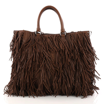 Prada Convertible Fringe Tote Studded Nappa Leather 3013701