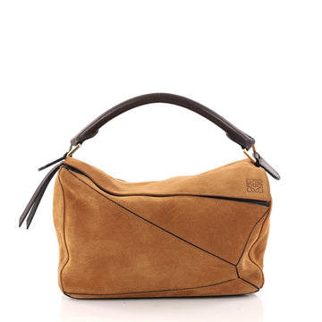 Loewe Puzzle Bag Suede Small Brown 3016201