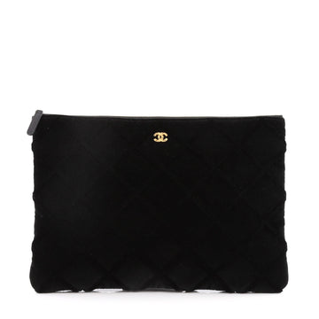 Chanel Cosmetic Pouch Quilted Velvet Large Black 3016202