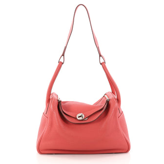 Hermes Lindy Handbag Clemence 30 Pink 3016401