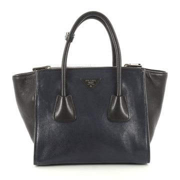 Prada Twin Pocket Tote Glace Calf Small Blue 3017702