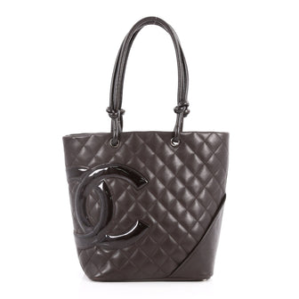 Chanel Cambon Tote Quilted Leather Medium Brown 3017802