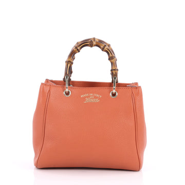 Gucci Bamboo Shopper Tote Leather Mini Orange 3018301