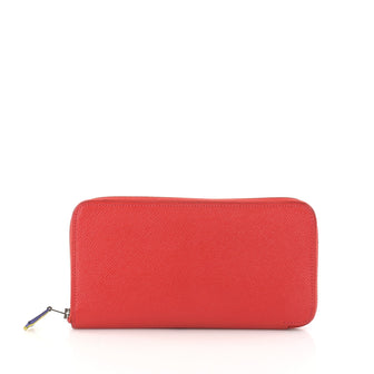 Hermes Azap Zip Around Wallet Silk'in Epsom Long Red 3019602