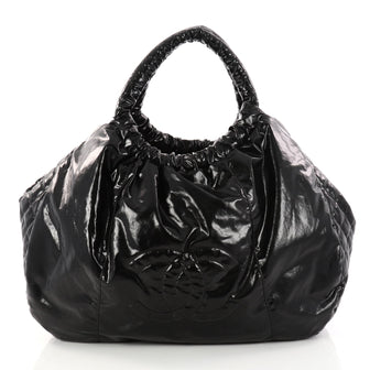 Chanel CC Ring Handle Bag Vinyl Large Black 3020004