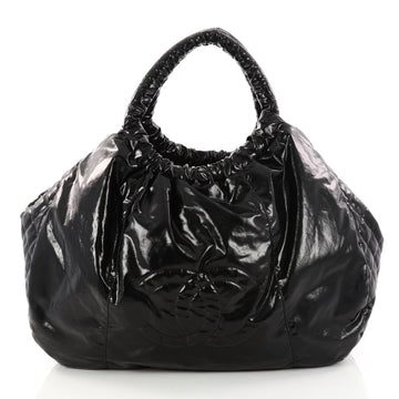 Chanel CC Ring Handle Bag Vinyl Large Black 3020004