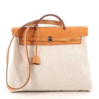 Hermes Herbag Toile and Leather MM Neutral 3020802