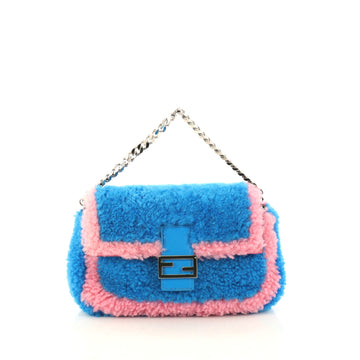 Fendi Baguette Shearling Micro Blue 3020903