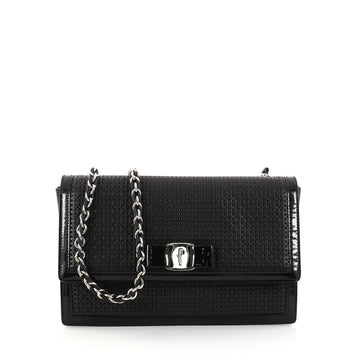 Salvatore Ferragamo Ginny Crossbody Bag Laser Cut Leather Medium