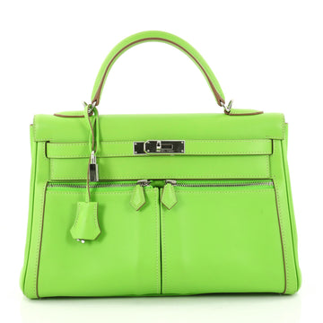 Hermes Kelly Lakis Handbag Green Swift with Palladium 3023802
