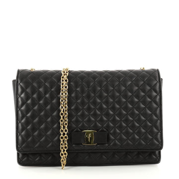 Salvatore Ferragamo Ginny Crossbody Bag Quilted Leather Large 30243/01