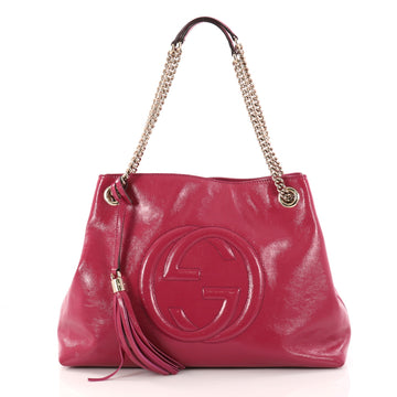 Gucci Soho Chain Strap Shoulder Bag Patent Medium