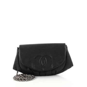 Chanel Half Moon Wallet on Chain Caviar Black