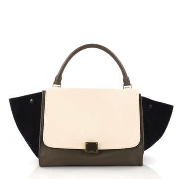 Celine Tricolor Trapeze Handbag Leather Small Blue 3026602