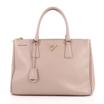 Prada Double Zip Lux Tote Saffiano Leather Small Pink 3027303