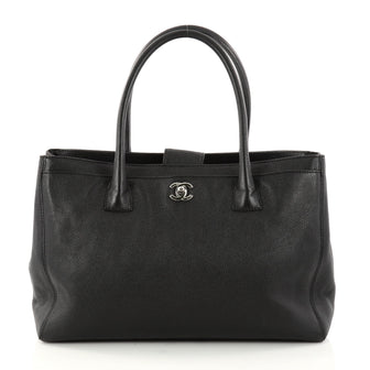 Chanel Cerf Executive Tote Leather Medium Black 3028204