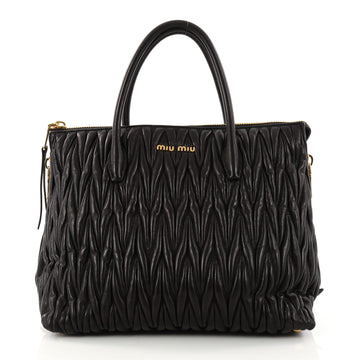 Miu Miu Side Zip Tote Matelasse Leather Tall