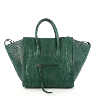 Celine Phantom Handbag Python Medium Green 3031204
