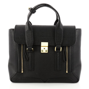 3.1 Phillip Lim Pashli Satchel Leather Medium Black 3031601