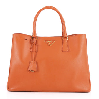 Prada Lux Open Tote Saffiano Leather Medium Orange 3032601