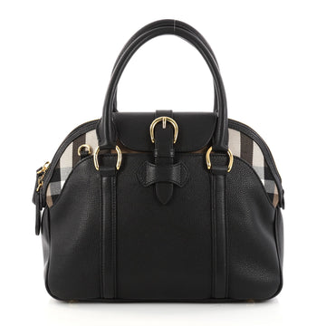Burberry Milverton Convertible Tote Leather with House Check Canvas Medium 30350/03