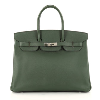 Hermes Birkin Handbag Green Epsom with Palladium Hardware 35 3038701
