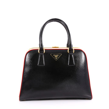 Prada Pyramid Top Handle Bag Vernice Saffiano Leather Medium 30412/01